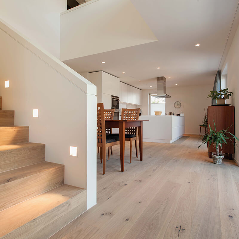 Parkett Berg & Berg, Landhausdiele, Eiche Swiss Special, geölt weiss