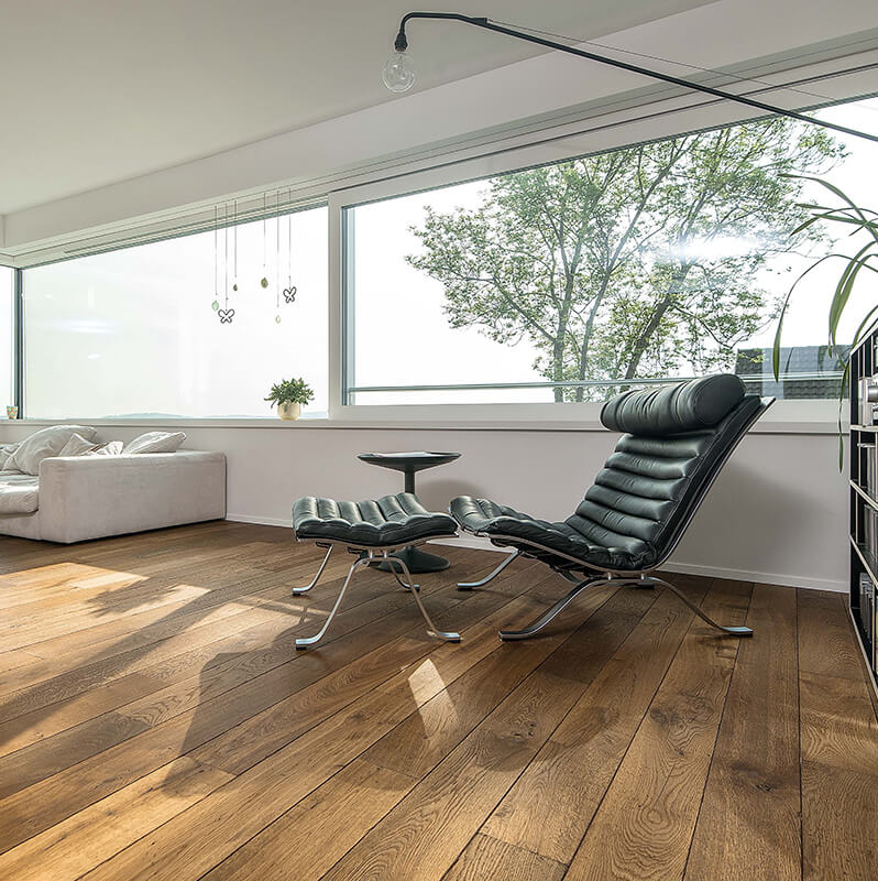 Parkett Nova Antica Le Base, Massivholzdiele aus franz. Eiche Base fumé, gealtert, geölt natur