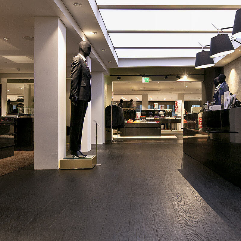 Parkett SkyLine City XXL, Landhausdiele Eiche Sangiovese, PreColour schwarz & Pflegepaste