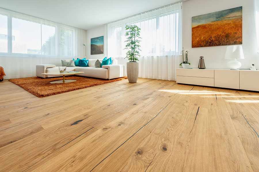 Parkett Berg & Berg Swiss Classics, Landhausdiele, Eiche Wildstrubel hell, Swiss Grade, geölt weiss