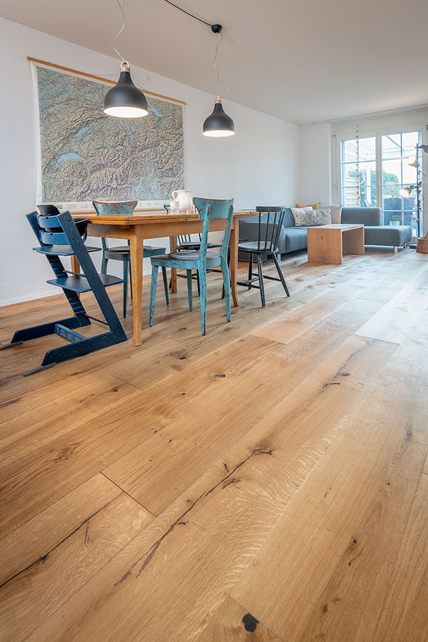 Parkett Edelweiss, Landhausdiele, Eiche Casetta, wohnfertig geölt natur