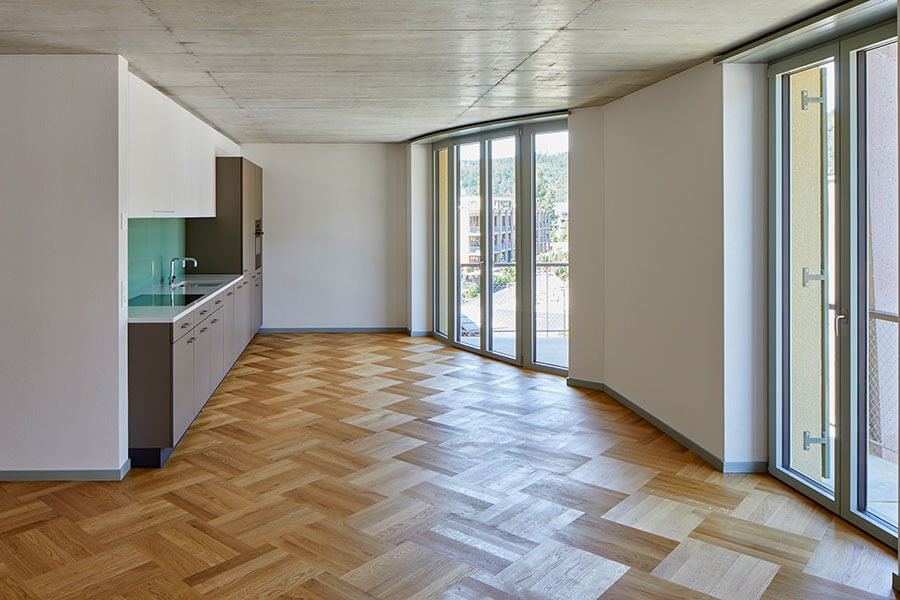 Parkett SkyLine 468, Riemenparkett 2-Schicht, wuerfelform, Eiche eco FSC, geölt natur